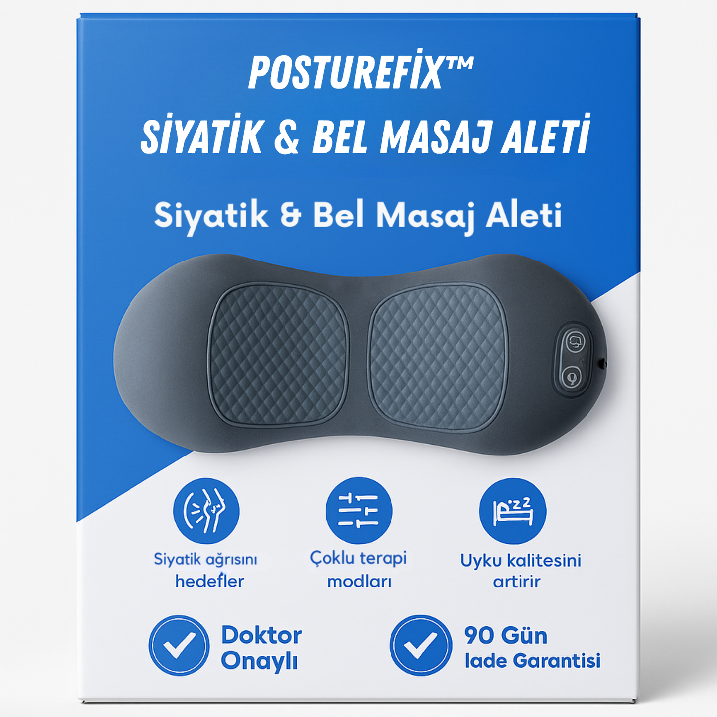 PostureFix™ Siyatik & Bel Masaj Aleti Üçlü Füzyon Yastığı
